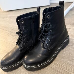 Steve Madden Black Combat Boots
